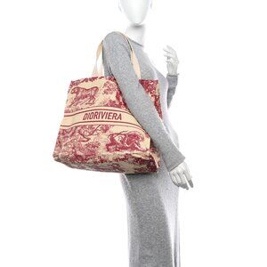 Christian Dior - Red Dioriviera Straw Tote Bag NEW with Insert
